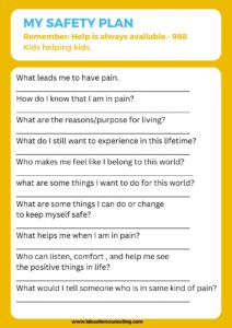 Safety plan personalized - ideas for counseling