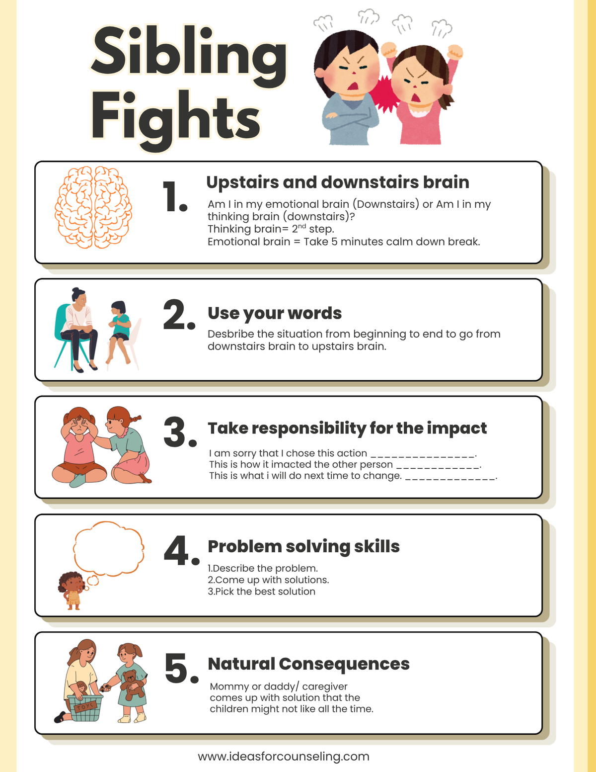 5 steps to handle sibling conflict